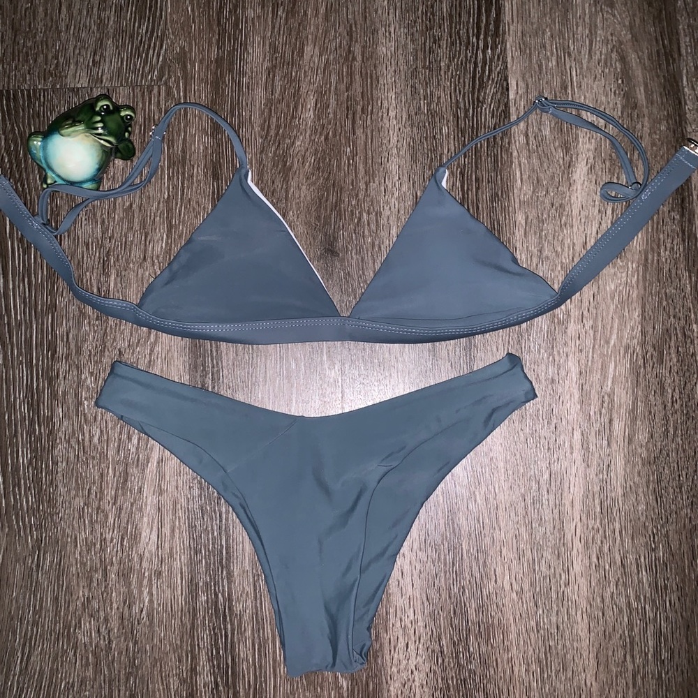 Grayish green bathing suit
